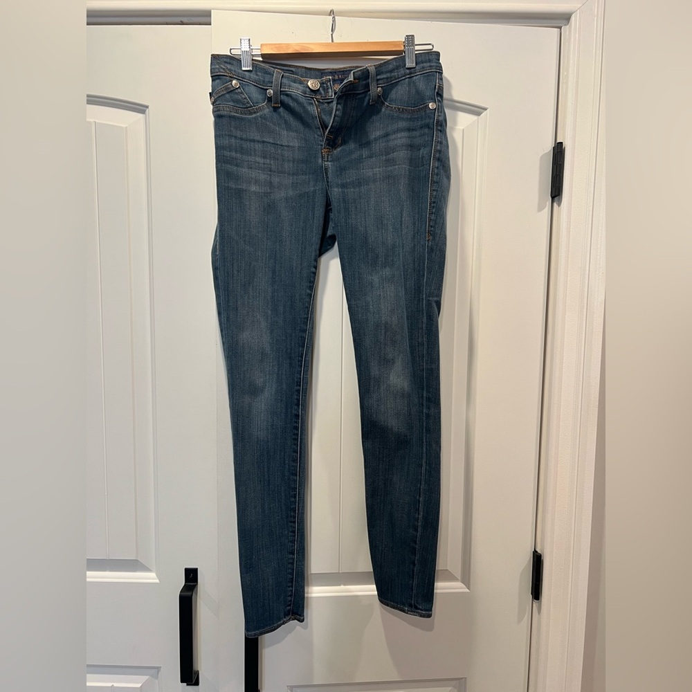 Rock & Republic Blue Skinny Jeans with Distressed Details